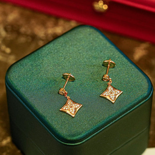 [Super CiCi ]STAR DIAMONDS EARRINGS GOLD