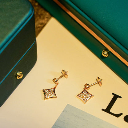 [Super CiCi ]STAR DIAMONDS EARRINGS GOLD