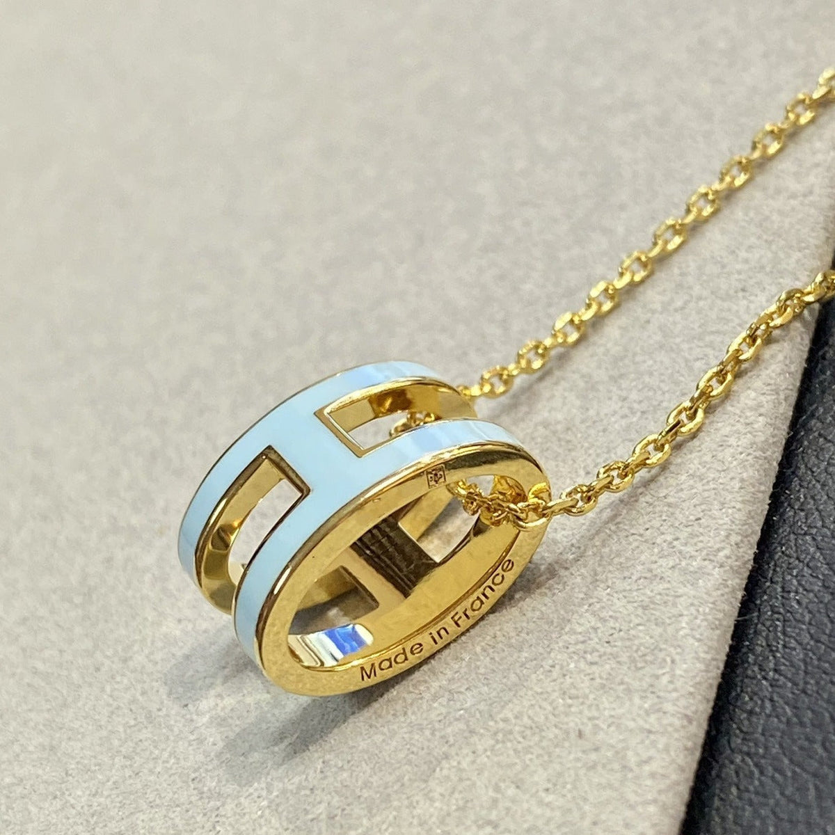 [Super CiCi ]POP H LIGHT BLUE NECKLACE
