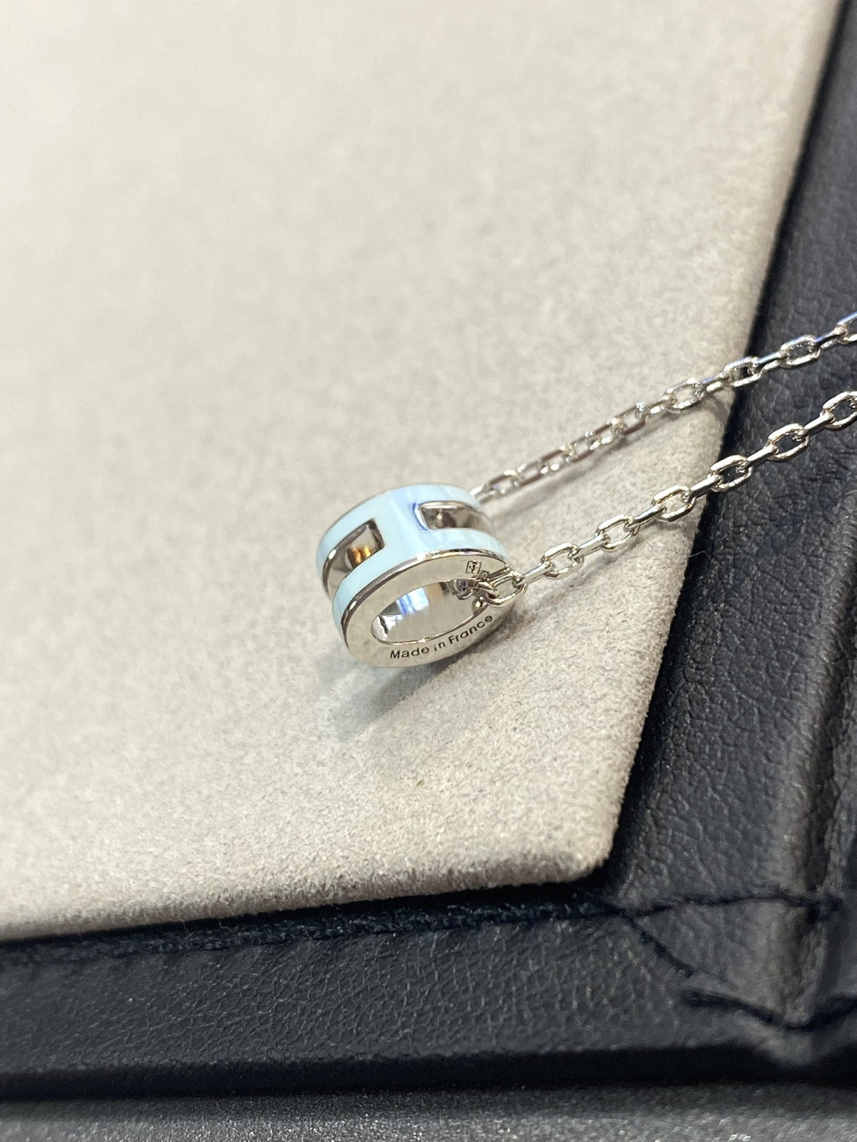 [Super CiCi ]POP H LIGHT BLUE NECKLACE