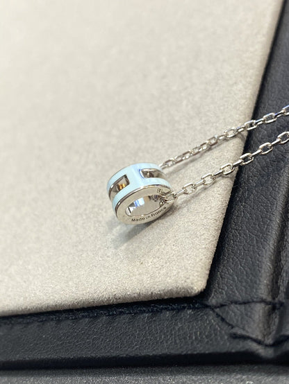 [Super CiCi ]POP H LIGHT BLUE NECKLACE