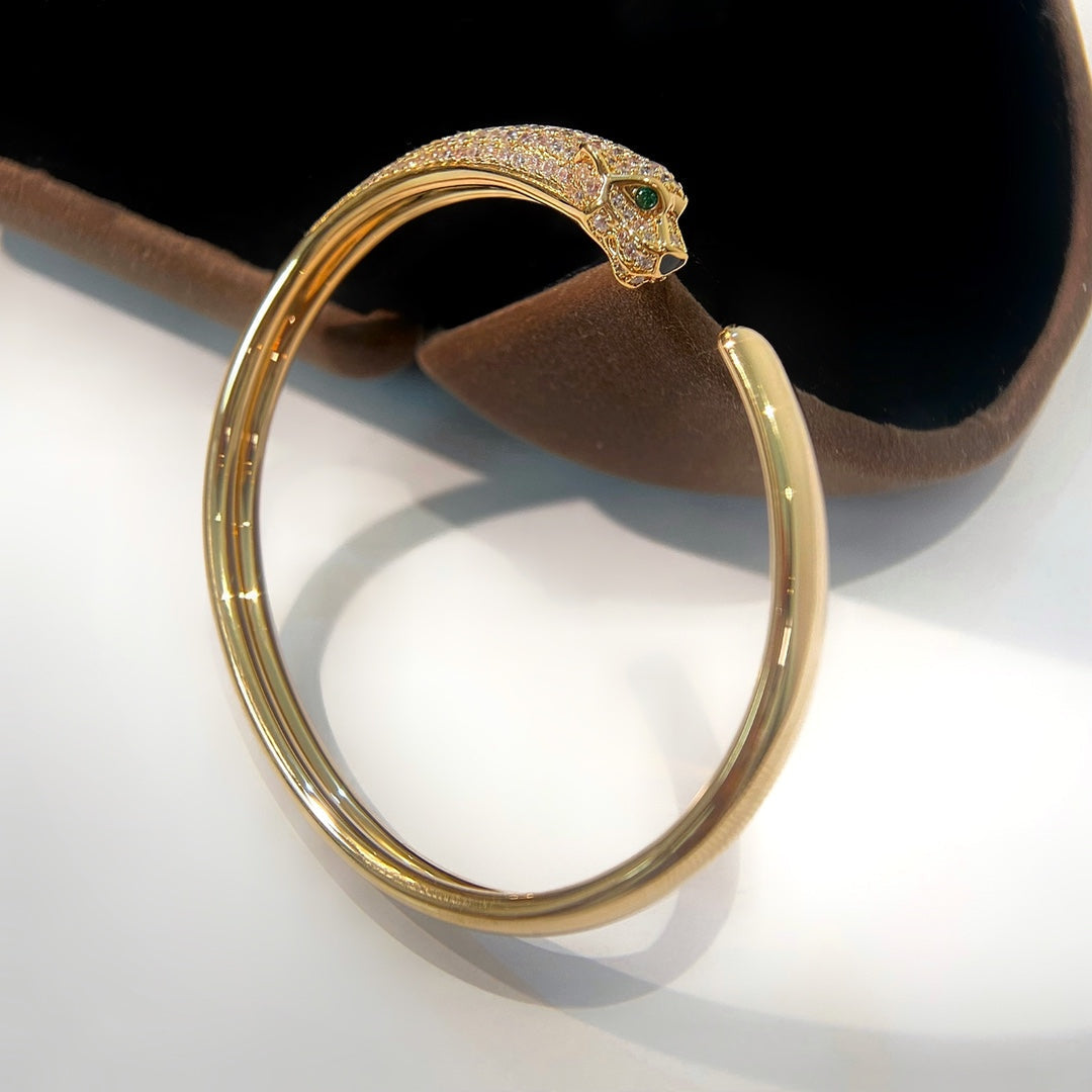 [Super CiCi ]PANTHERE GOLD DIAMOND OPEN BRACELET