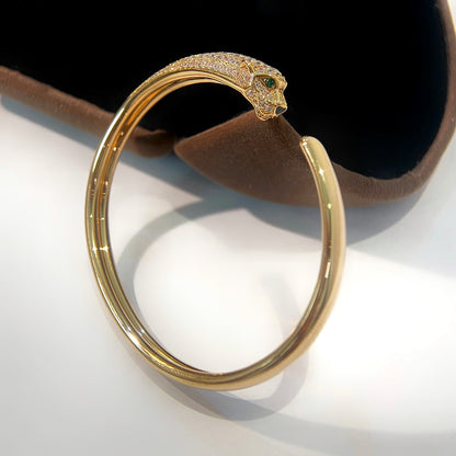[Super CiCi ]PANTHERE GOLD DIAMOND OPEN BRACELET