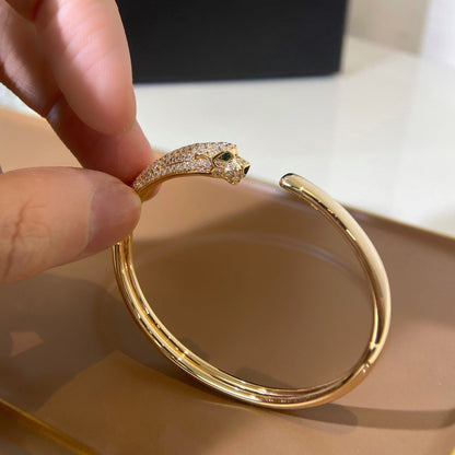 [Super CiCi ]PANTHERE GOLD DIAMOND OPEN BRACELET
