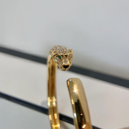 [Super CiCi ]PANTHERE GOLD DIAMOND OPEN BRACELET