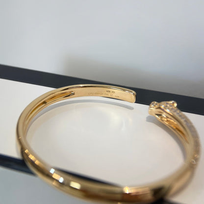 [Super CiCi ]PANTHERE GOLD DIAMOND OPEN BRACELET
