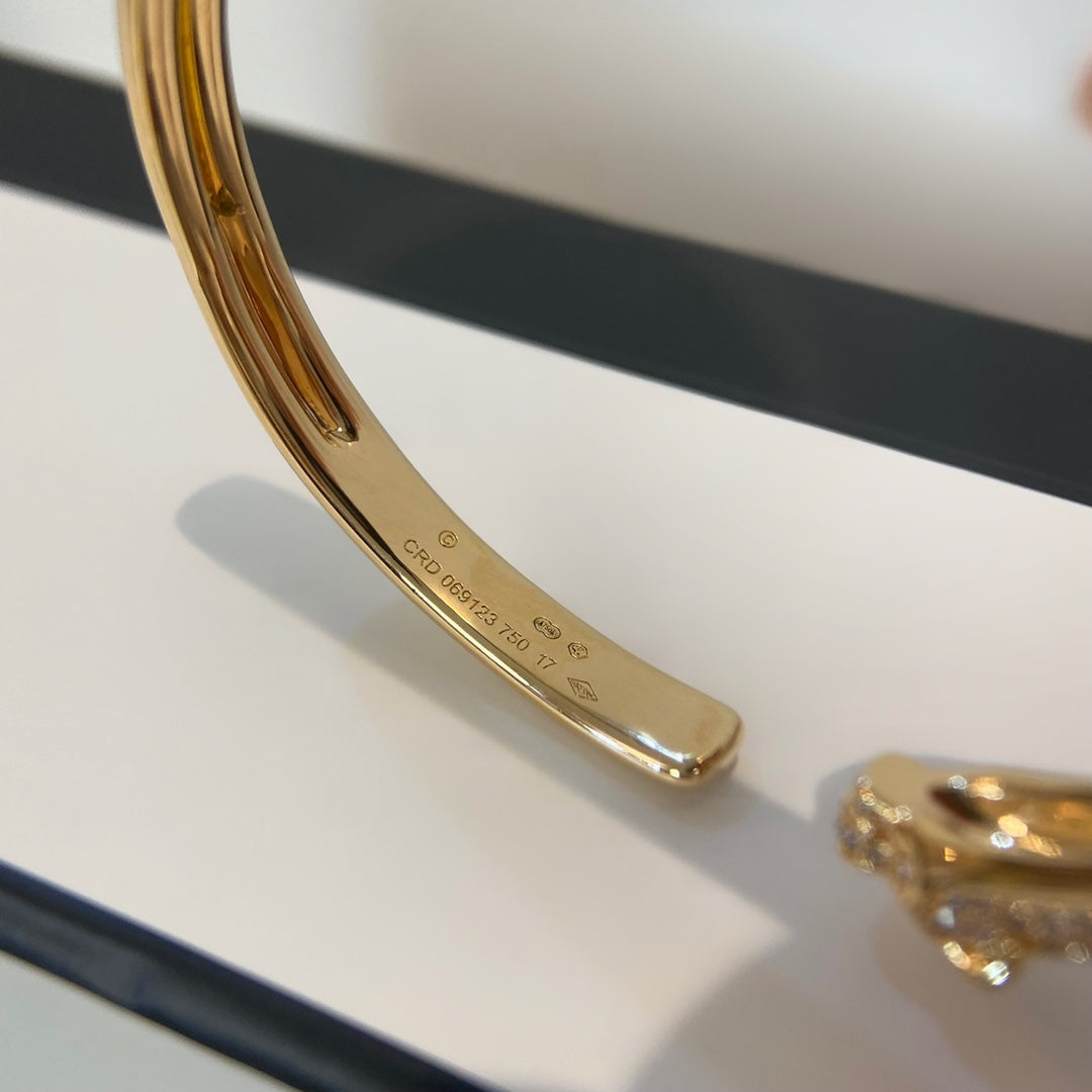[Super CiCi ]PANTHERE GOLD DIAMOND OPEN BRACELET