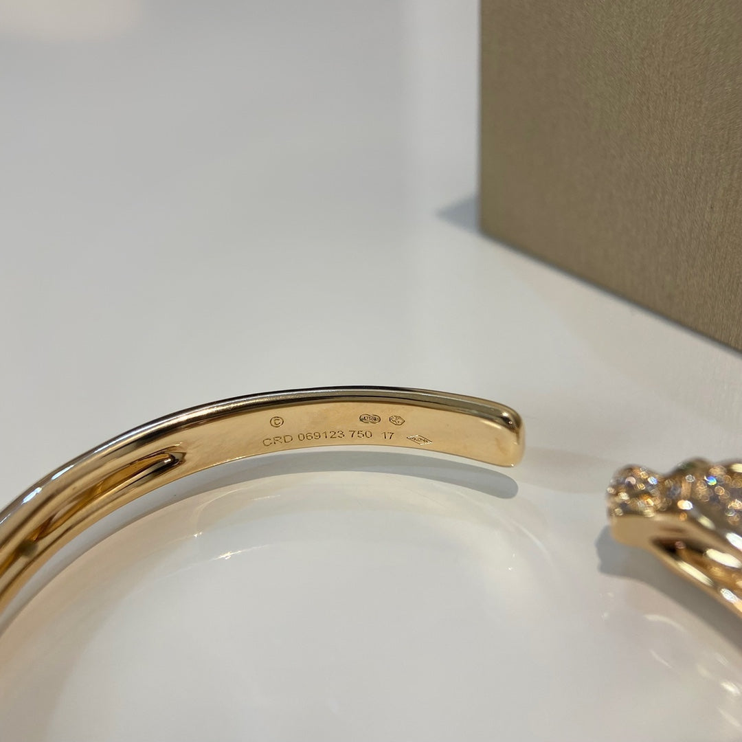 [Super CiCi ]PANTHERE GOLD DIAMOND OPEN BRACELET