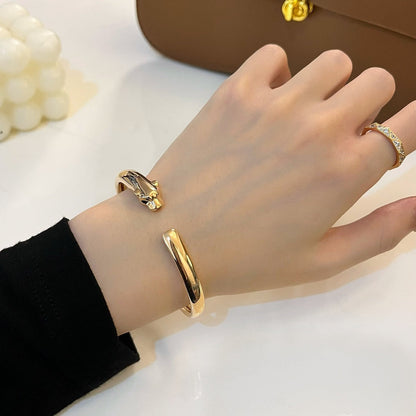 [Super CiCi ]PANTHERE GOLD OPEN BRACELET