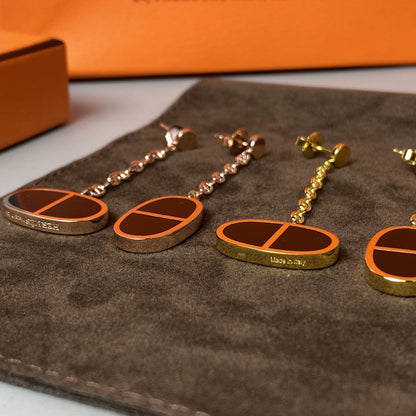 [Super CiCi ]CHAINE VERSO BLACK CERAMIC EARRINGS