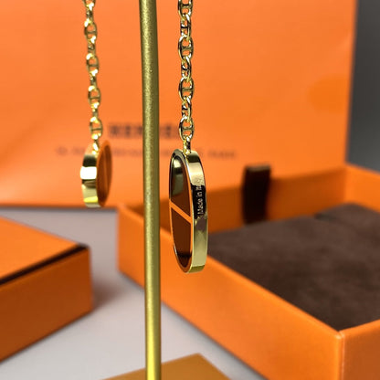 [Super CiCi ]CHAINE VERSO BLACK CERAMIC EARRINGS