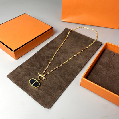 [Super CiCi ]CHAINE VERSO BLACK CERAMIC NECKLACE