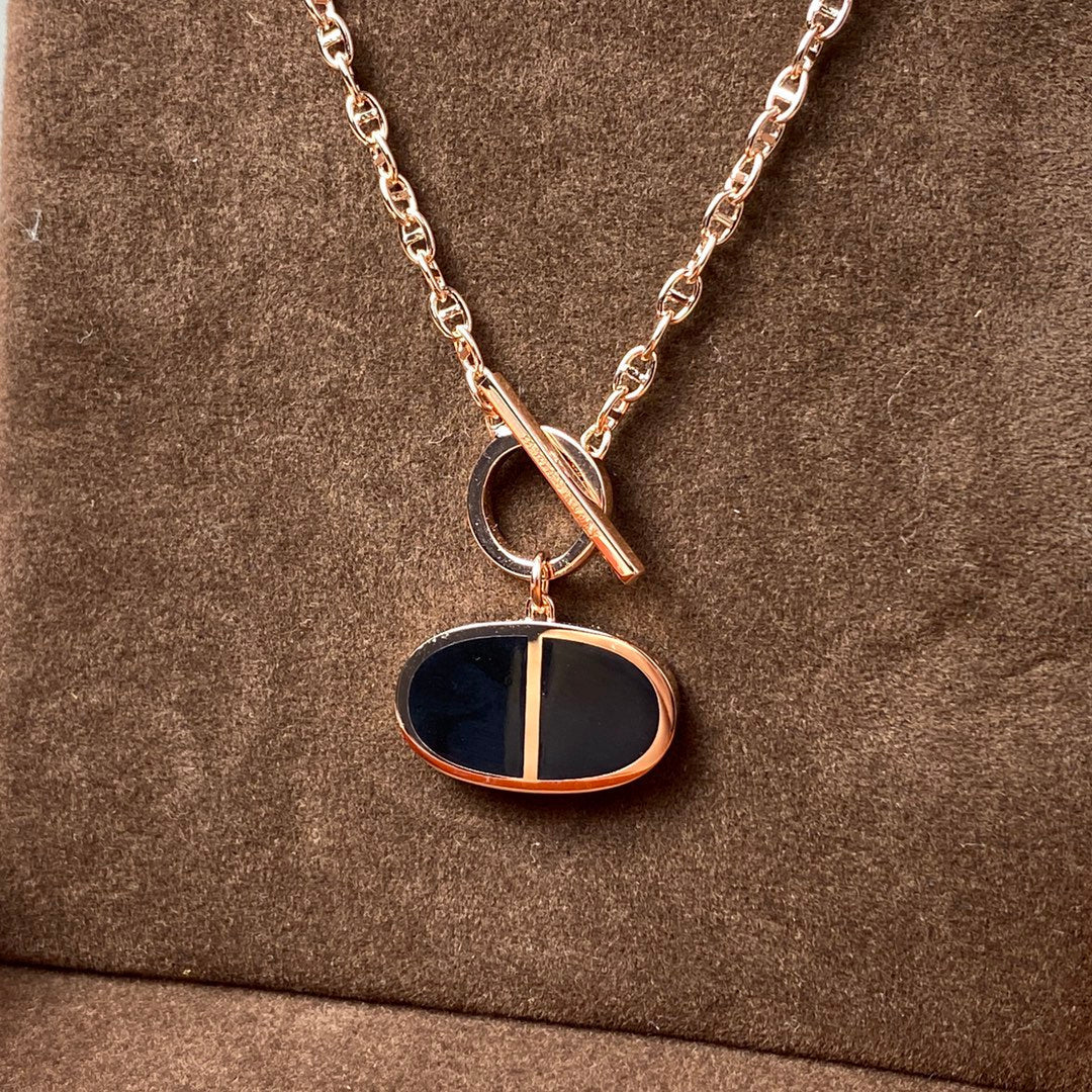 [Super CiCi ]CHAINE VERSO BLACK CERAMIC NECKLACE