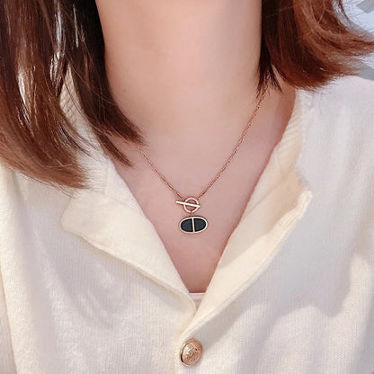 [Super CiCi ]CHAINE VERSO BLACK CERAMIC NECKLACE