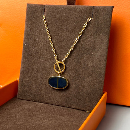 [Super CiCi ]CHAINE VERSO BLACK CERAMIC NECKLACE