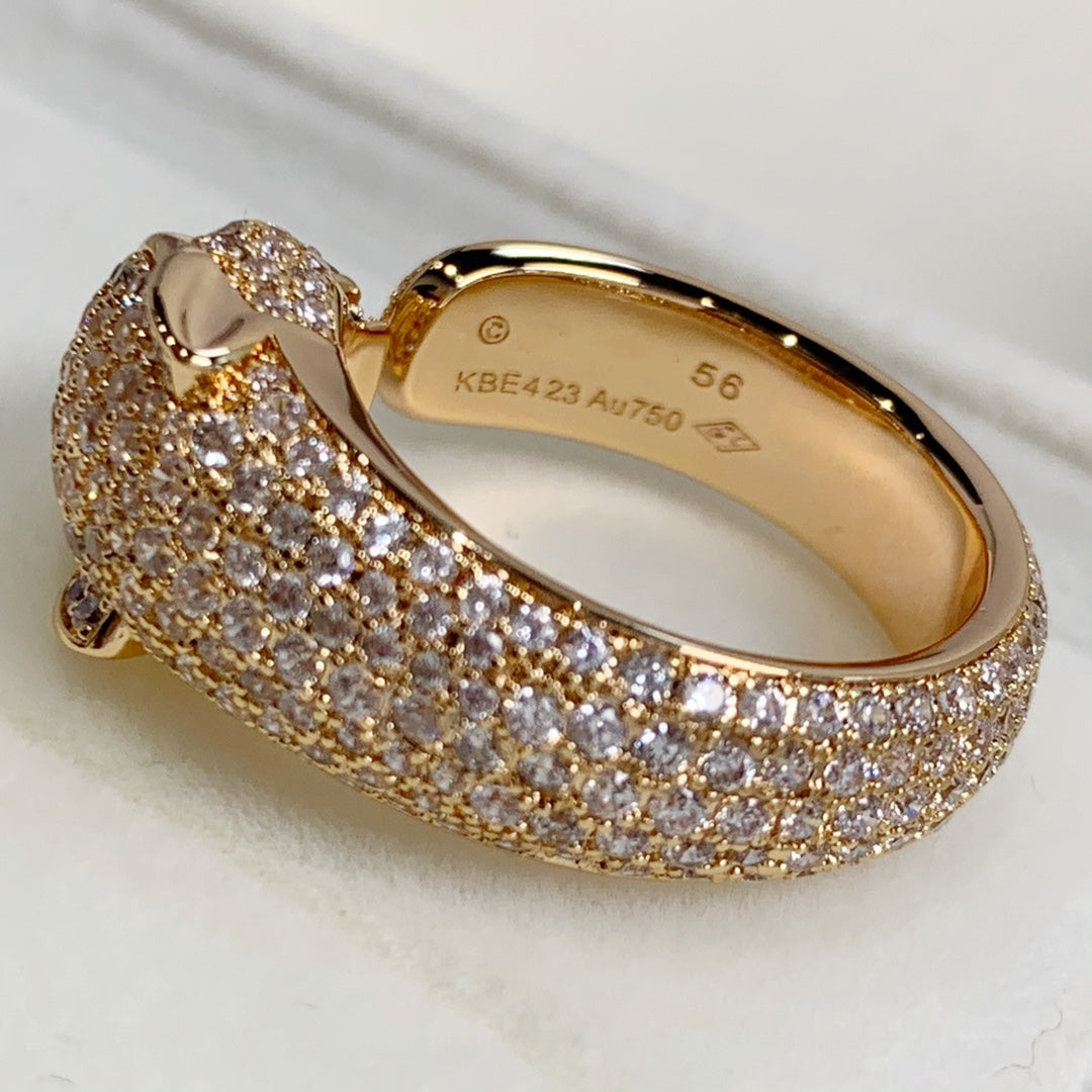 [Super CiCi ]PANTHERE PINK GOLD DIAMOND RING