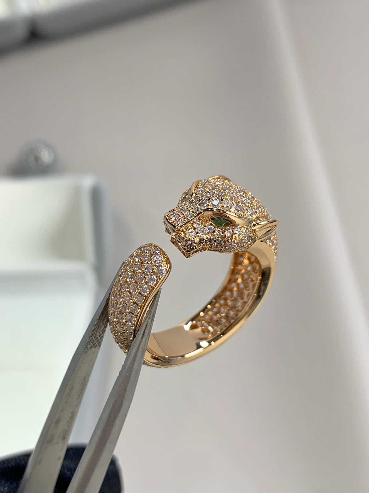 [Super CiCi ]PANTHERE PINK GOLD DIAMOND RING