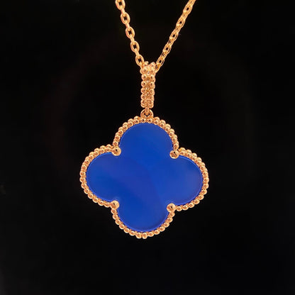 [Super CiCi ]CLOVER 25MM NECKLACE TURQUOISE ROSE GOLD