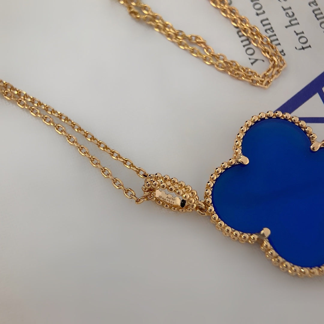 [Super CiCi ]CLOVER 25MM NECKLACE TURQUOISE ROSE GOLD