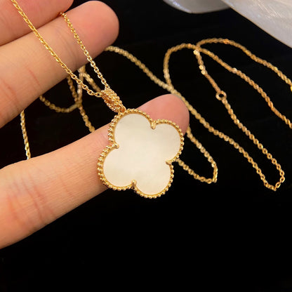 [Super CiCi ]CLOVER 25MM MOP LARGE PENDANT NECKLACE