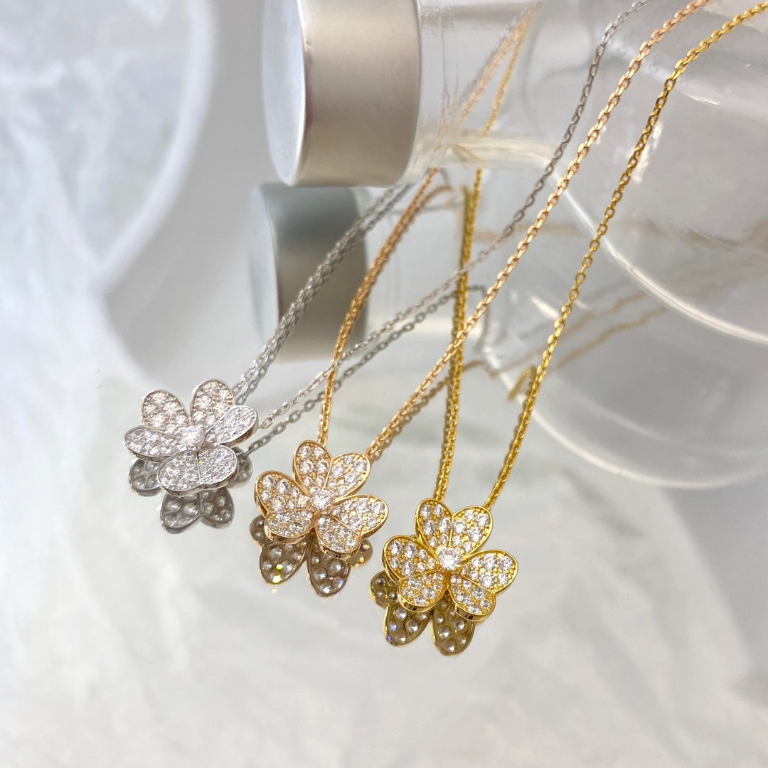 [Super CiCi ]FLOWER DIAMOND NECKLACE