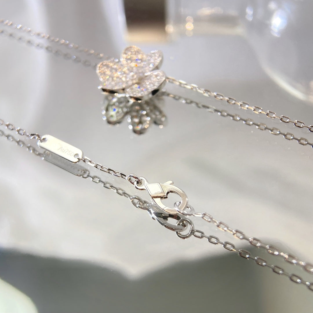 [Super CiCi ]FLOWER DIAMOND NECKLACE