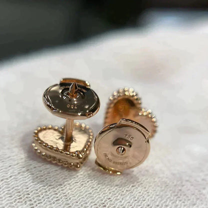 [Super CiCi ]HEART CARNELIAN STUD EARRINGS