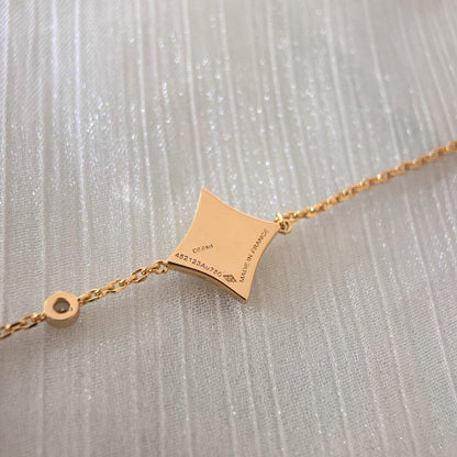 [Super CiCi ]COLOR STAR CARNELIAN PINK GOLD DIAMOND BRACELET