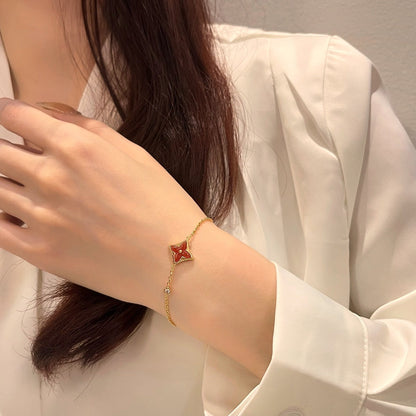 [Super CiCi ]COLOR STAR CARNELIAN PINK GOLD DIAMOND BRACELET