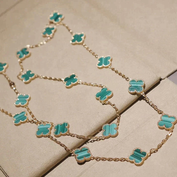 [Super CiCi ]CLOVER 20 MOTIFS MALACHITE GOLD
