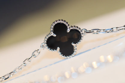 [Super CiCi ]CLOVER 20 MOTIFS ONYX DIAMOND SILVER