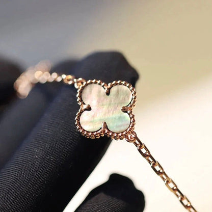[Super CiCi ]CLOVER 20 MOTIFS DARK MOP DIAMOND  NECKLACE