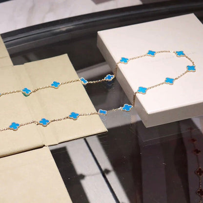 [Super CiCi ]CLOVER 20 MOTIFS BLUE AGATE GOLD