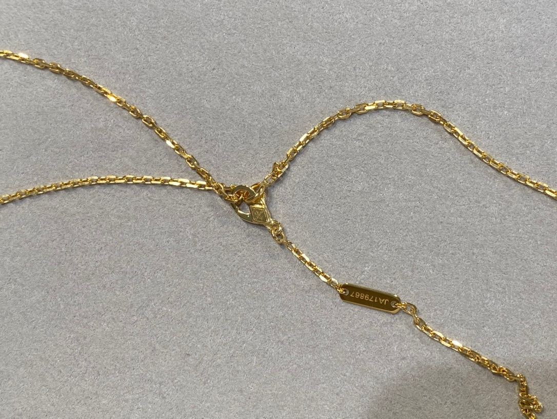 [Super CiCi ]CLOVER 25MM NECKLACE GOLD CARNELIAN