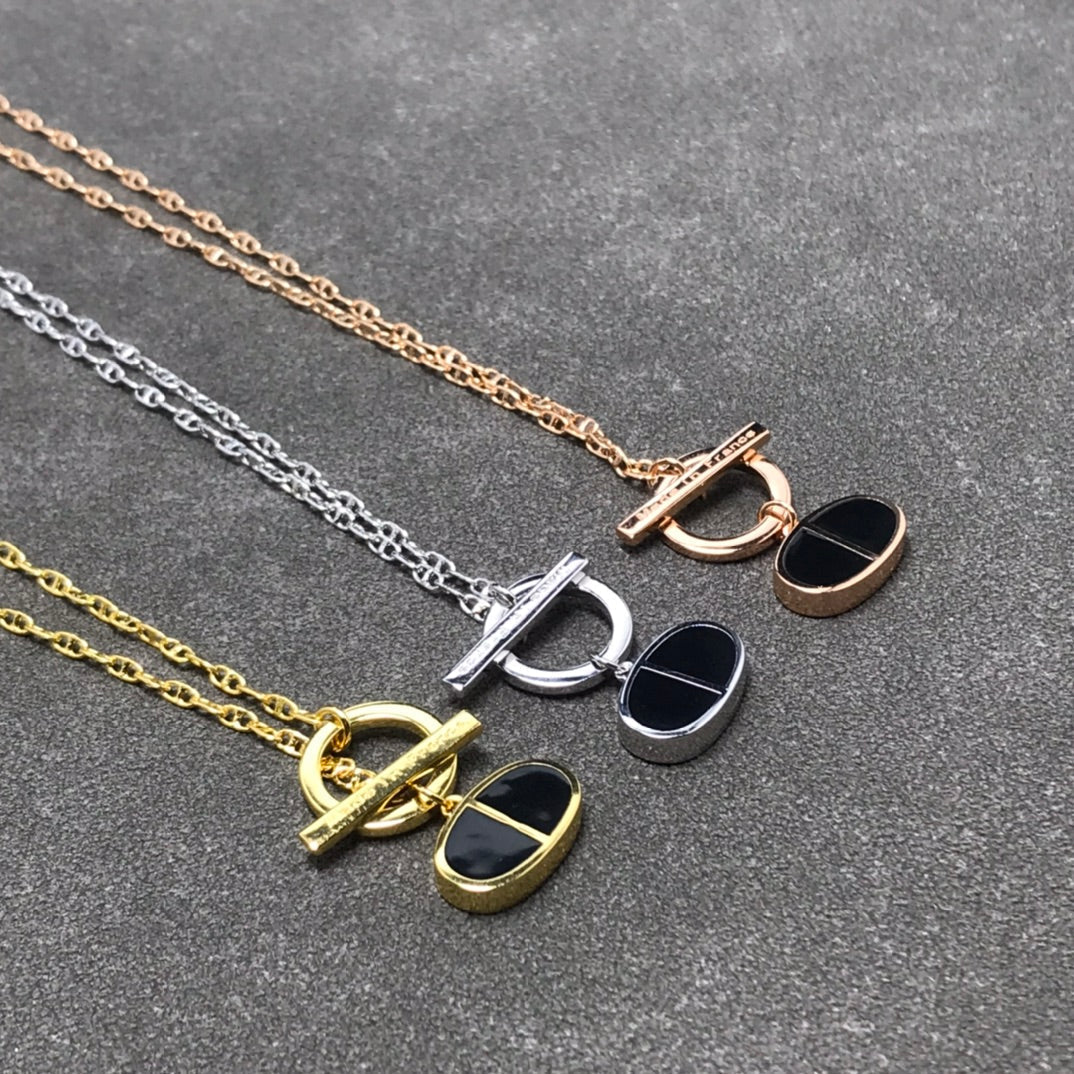 [Super CiCi ]CHAINE VERSO BLACK CERAMIC  NECKLACE