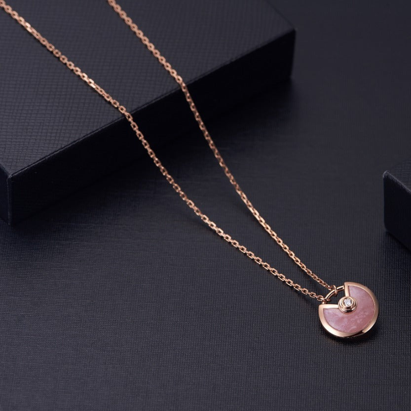 [Super CiCi ]AMULETTE ROSE GOLD PINK MOP NECKLACE