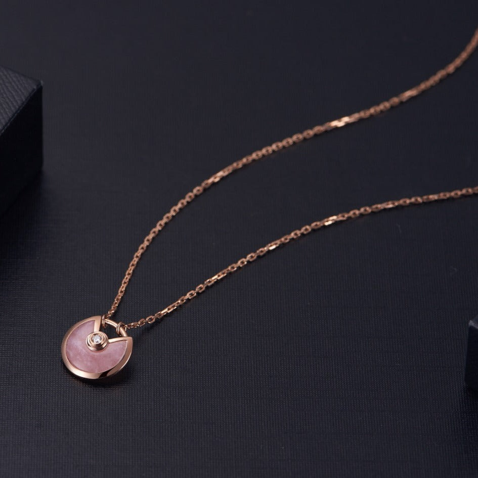 [Super CiCi ]AMULETTE ROSE GOLD PINK MOP NECKLACE