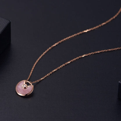 [Super CiCi ]AMULETTE ROSE GOLD PINK MOP NECKLACE