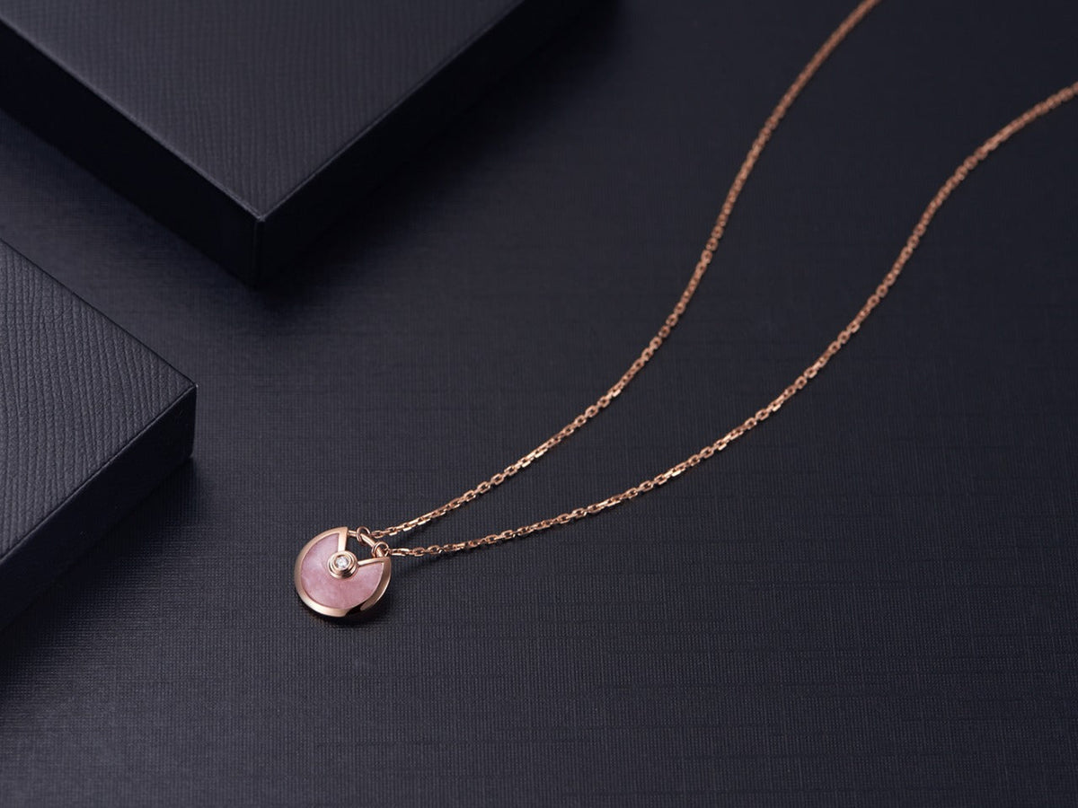 [Super CiCi ]AMULETTE ROSE GOLD PINK MOP NECKLACE