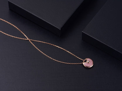 [Super CiCi ]AMULETTE ROSE GOLD PINK MOP NECKLACE