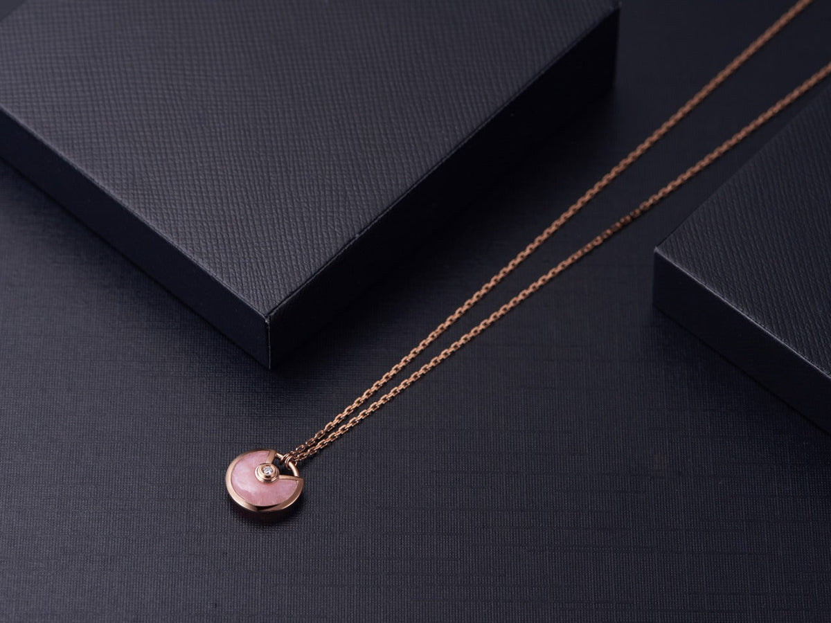 [Super CiCi ]AMULETTE ROSE GOLD PINK MOP NECKLACE