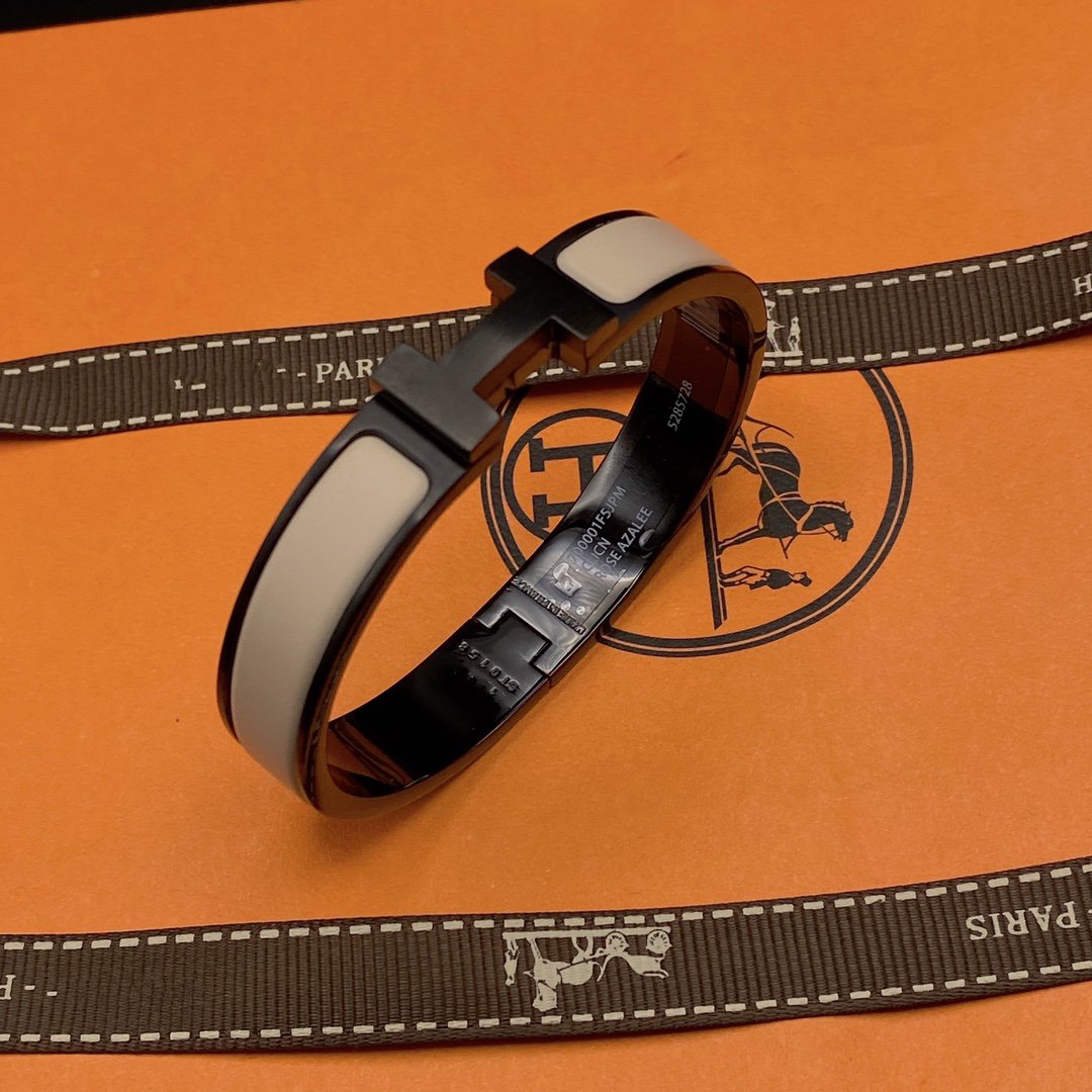 [Super CiCi ]H BRACELET 12MM BLACK BEIGE CERAMIC