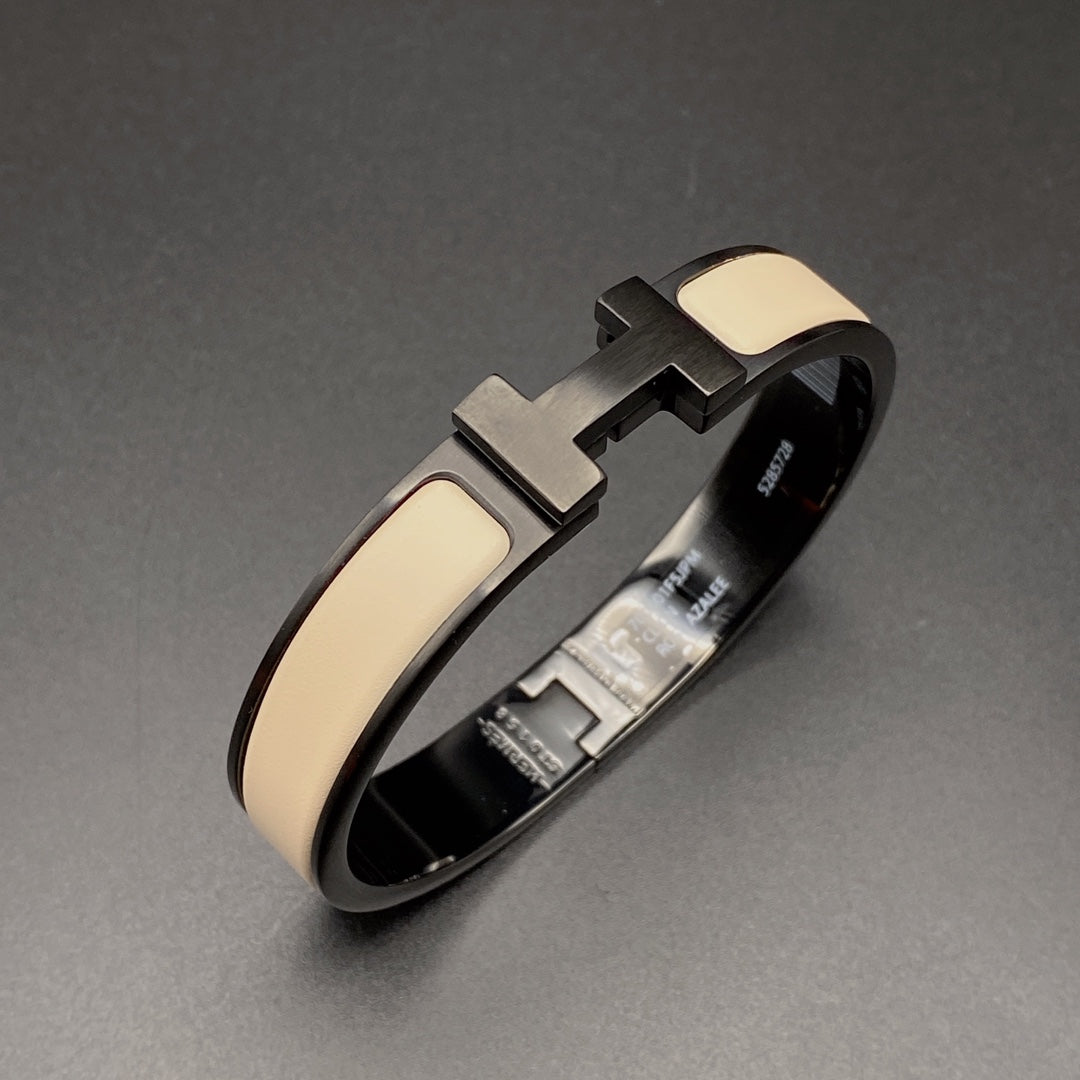 [Super CiCi ]H BRACELET 12MM BLACK BEIGE CERAMIC