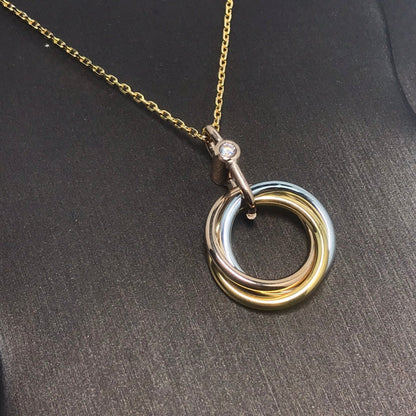 [Super CiCi ]TRINITY SILVER GOLD PINK GOLD NECKLACE