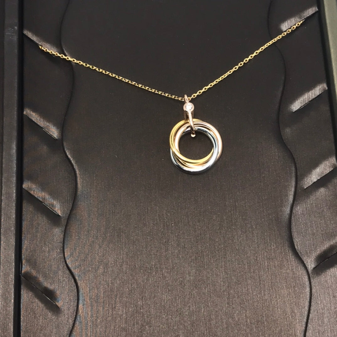[Super CiCi ]TRINITY SILVER GOLD PINK GOLD NECKLACE