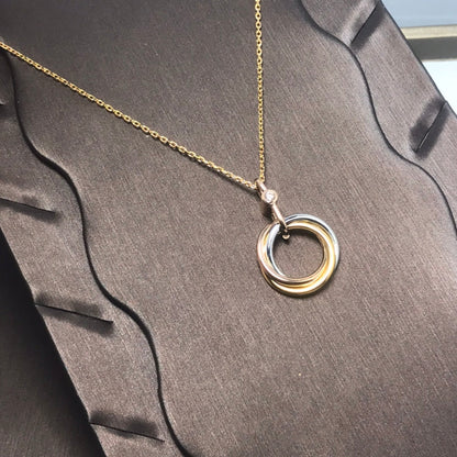 [Super CiCi ]TRINITY SILVER GOLD PINK GOLD NECKLACE