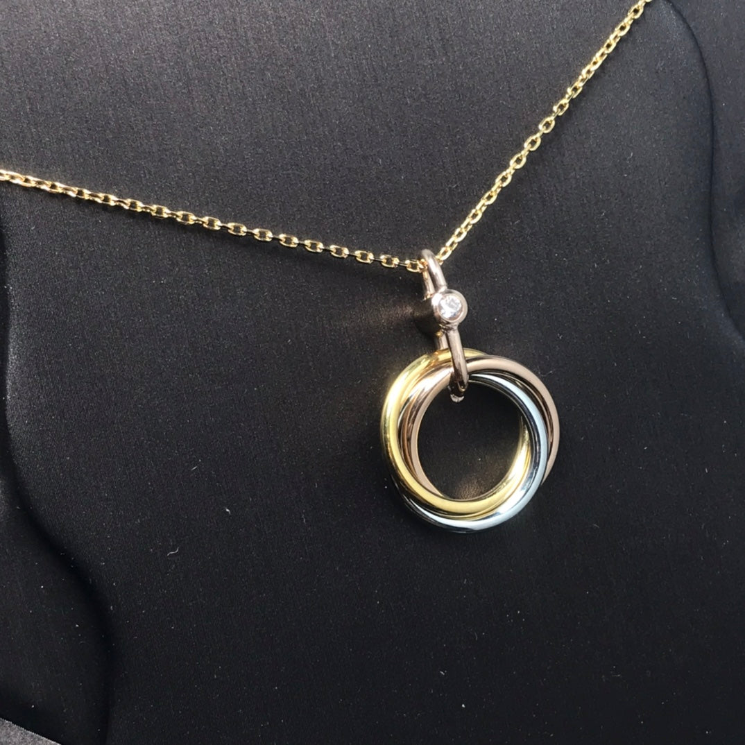 [Super CiCi ]TRINITY SILVER GOLD PINK GOLD NECKLACE