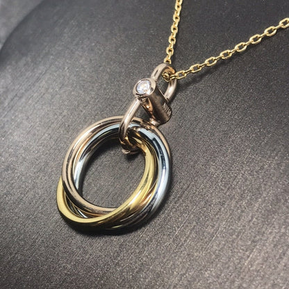 [Super CiCi ]TRINITY SILVER GOLD PINK GOLD NECKLACE