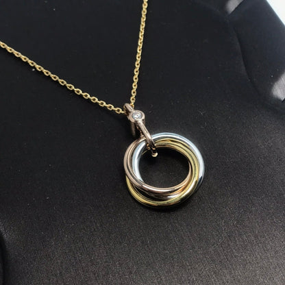 [Super CiCi ]TRINITY SILVER GOLD PINK GOLD NECKLACE