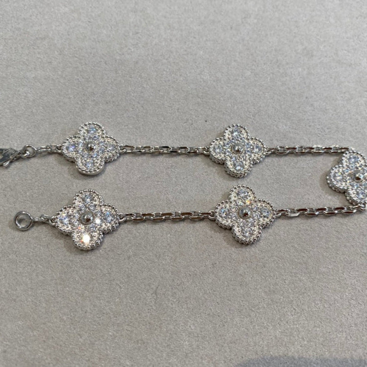 [Super CiCi ] CLOVER 5 MOTIF FULL DIAMOND BRACELET COLLECTION